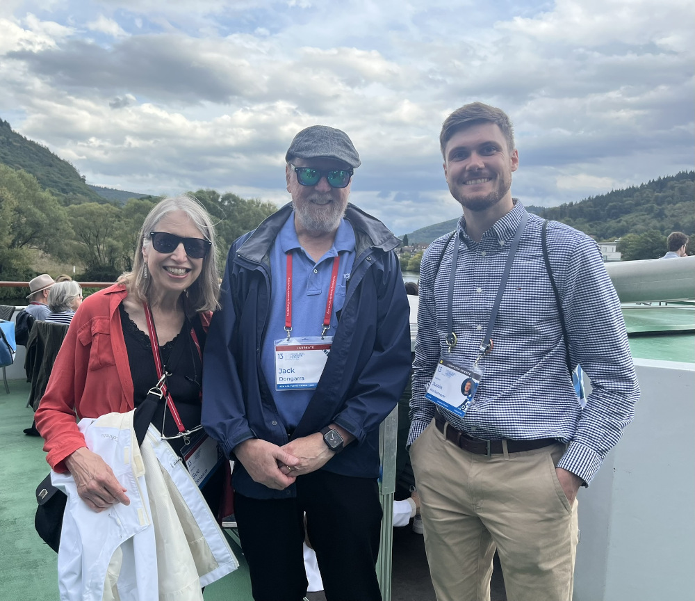 Jack Dongarra, Turing Award winner of 2021, his wife Sue Dongarra, and me on the boat trip at the HLF 2026.